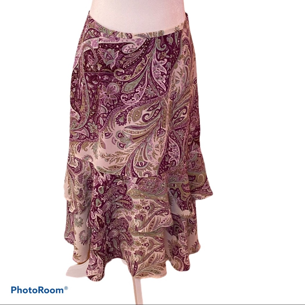 Vintage Emma James Double Ruffle Midi Skirt